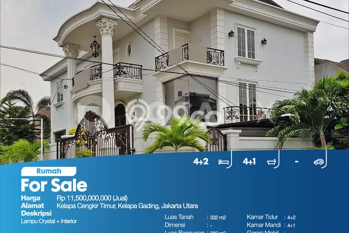 Hunian Eksklusif Dijual LT 332m2 di Kelapa Gading, Jakarta Utara Hunian Eksklusif Dijual LT 332m2 di Kelapa Gading, Jakarta Utara