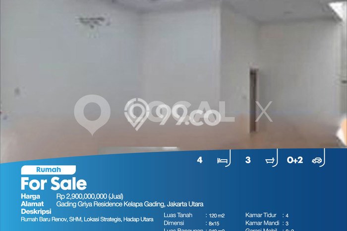 Rumah Eksklusif Dijual LT 120m2 di Kelapa Gading, Jakarta Utara Rumah Eksklusif Dijual LT 120m2 di Kelapa Gading, Jakarta Utara