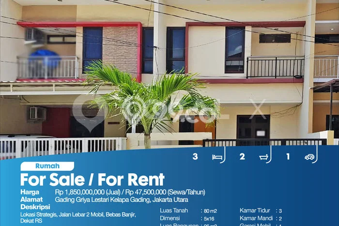 Jual Rumah Favorit Siap Huni LB 96m2 di Kelapa Gading, Jakarta Utara Jual Rumah Favorit Siap Huni LB 96m2 di Kelapa Gading, Jakarta Utara