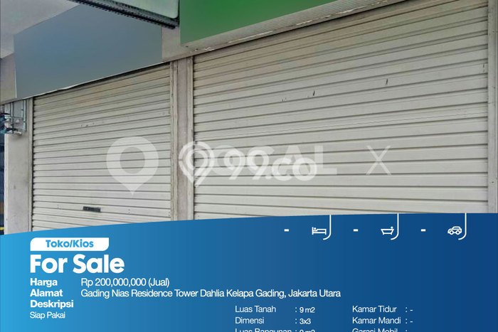 Unit Komersial Dijual di Kelapa Gading Jakarta Utara 9m2 Unit Komersial Dijual di Kelapa Gading Jakarta Utara 9m2