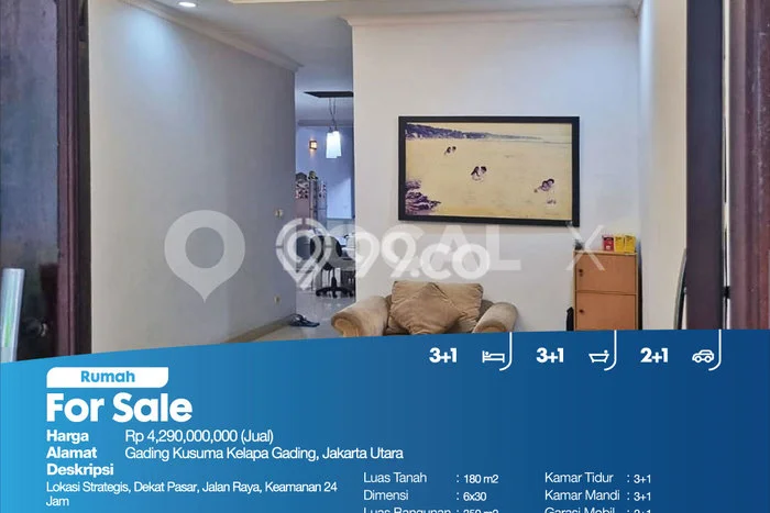 Siap Huni Hunian Elit 3 Kamar di Kelapa Gading Dekat ke Mana Pun Siap Huni Hunian Elit 3 Kamar di Kelapa Gading Dekat ke Mana Pun