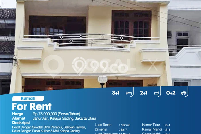 Disewakan Cepat Rumah Kondisi Baik di Kawasan Kelapa Gading, Jakarta Utara Disewakan Cepat Rumah Kondisi Baik di Kawasan Kelapa Gading, Jakarta Utara