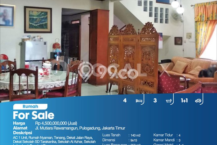 Rumah Mewah Siap Huni LT 140m2 di Pulo Gadung, Jakarta Timur Rumah Mewah Siap Huni LT 140m2 di Pulo Gadung, Jakarta Timur
