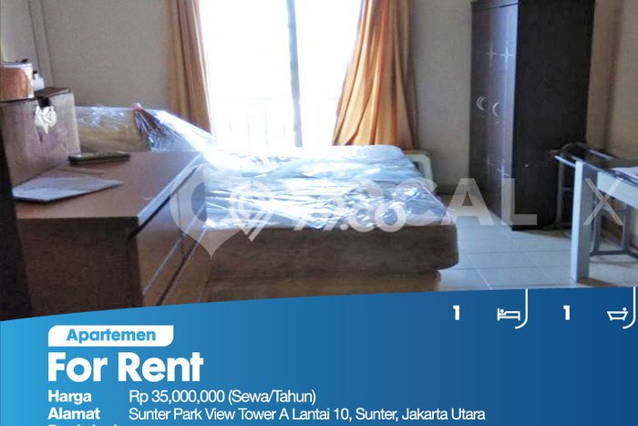 Sewa Apartemen Ekonomis 1 BR di Sunter Jakarta Utara Sewa Apartemen Ekonomis 1 BR di Sunter Jakarta Utara