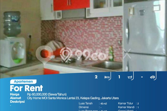 Apartemen Harga Murah dengan 2 BR & 1 KM di Kelapa Gading Jakarta Utara Apartemen Harga Murah dengan 2 BR & 1 KM di Kelapa Gading Jakarta Utara