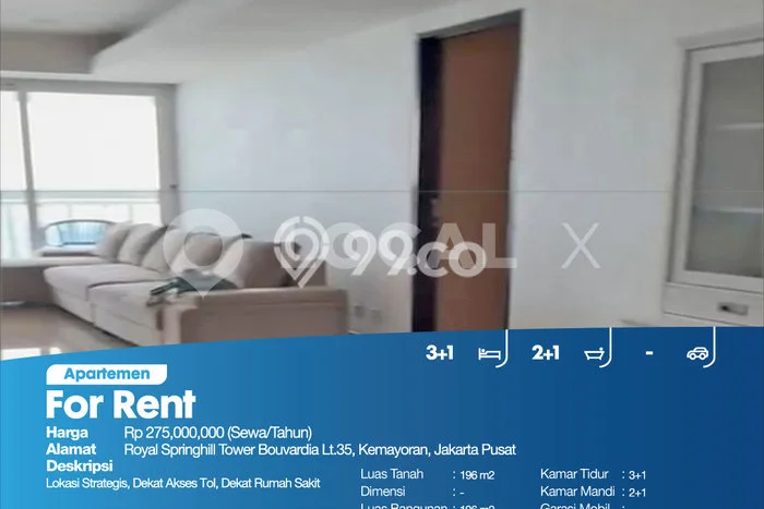 Sewa Sekarang Apartemen Strategis 3 KT, 2 KM di Kawasan Kemayoran Sewa Sekarang Apartemen Strategis 3 KT, 2 KM di Kawasan Kemayoran