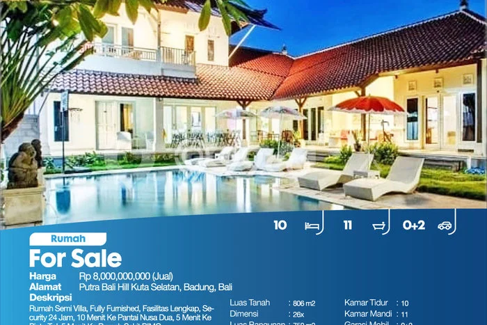 Rumah Eksklusif Dijual LT 806m2 di Kuta, Badung Rumah Eksklusif Dijual LT 806m2 di Kuta, Badung