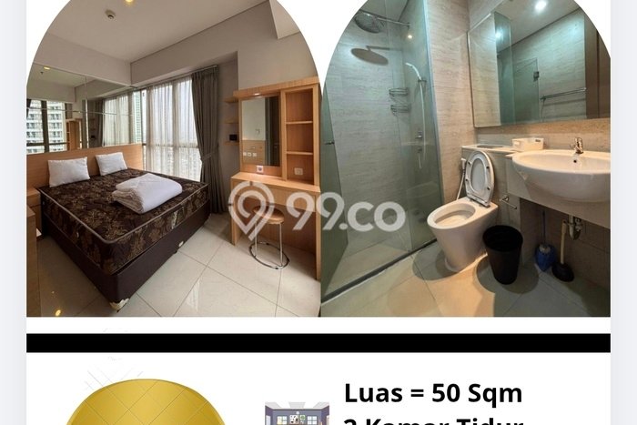 Apartemen Sewa 2 Kamar Hemat Siap Huni di Jakarta Barat, Luas 50m2 Apartemen Sewa 2 Kamar Hemat Siap Huni di Jakarta Barat, Luas 50m2