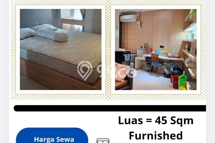 Apartemen Sewa 2 Kamar Hemat Siap Huni di Jakarta Pusat, Luas 45m2 Apartemen Sewa 2 Kamar Hemat Siap Huni di Jakarta Pusat, Luas 45m2