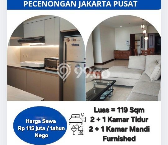 Apartemen Disewa Terjangkau 2 KT / 1 KM di Gambir, Jakarta Pusat Apartemen Disewa Terjangkau 2 KT / 1 KM di Gambir, Jakarta Pusat