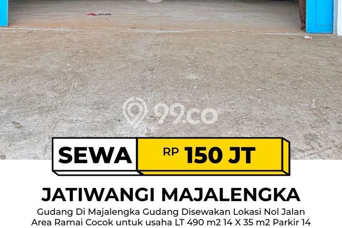 Gudang disewakan di Jatiwangi Majalengka dengan luas bangunan 490m2 Gudang disewakan di Jatiwangi Majalengka dengan luas bangunan 490m2