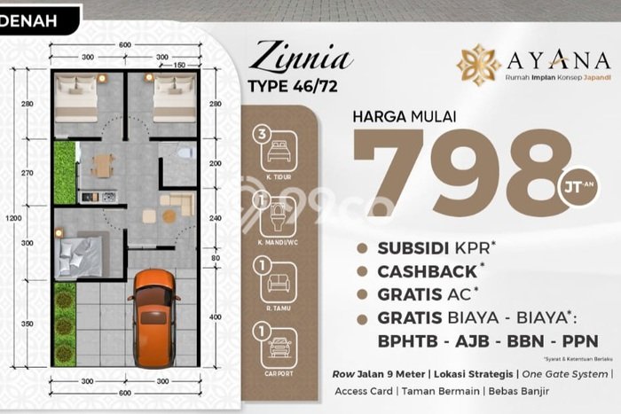 Rumah Eksklusif lokasi Makassar, Makassar, Luas 72m² Bangunan 46m² Rumah Eksklusif lokasi Makassar, Makassar, Luas 72m² Bangunan 46m²