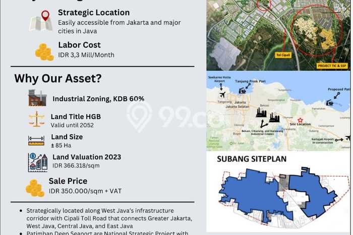 Tanah Dijual di Subang Seluas 870000m2 Strategis Tanah Dijual di Subang Seluas 870000m2 Strategis