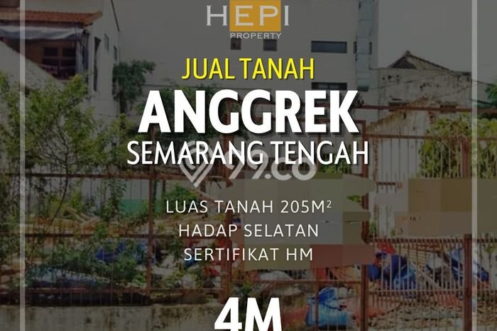 Tanah di Semarang Tengah, Semarang Luas 205m2 Dijual Segera Tanah di Semarang Tengah, Semarang Luas 205m2 Dijual Segera