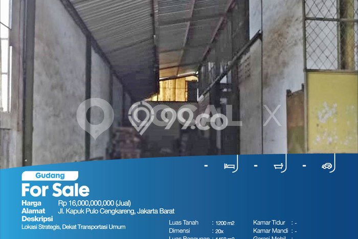 Gudang Dijual Lokasi Emas di Cengkareng Luas 1450m2 Gudang Dijual Lokasi Emas di Cengkareng Luas 1450m2