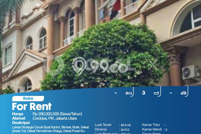 FOR RENT! Ruko di Pantai Indah Kapuk Cocok untuk Bisnis 250m2 FOR RENT! Ruko di Pantai Indah Kapuk Cocok untuk Bisnis 250m2