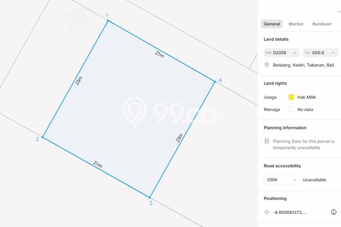Untuk Dijual Tanah di Tabanan, Luas 500m2 SHM Untuk Dijual Tanah di Tabanan, Luas 500m2 SHM
