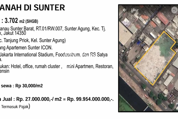 Tanah Dijual Lokasi Strategis di Jakarta Utara dengan Luas 3702m2 Tanah Dijual Lokasi Strategis di Jakarta Utara dengan Luas 3702m2