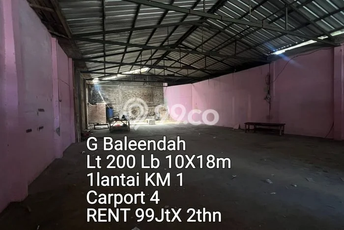 Gudang Komersial Disewakan di Baleendah Bandung Luas 180m2 Gudang Komersial Disewakan di Baleendah Bandung Luas 180m2