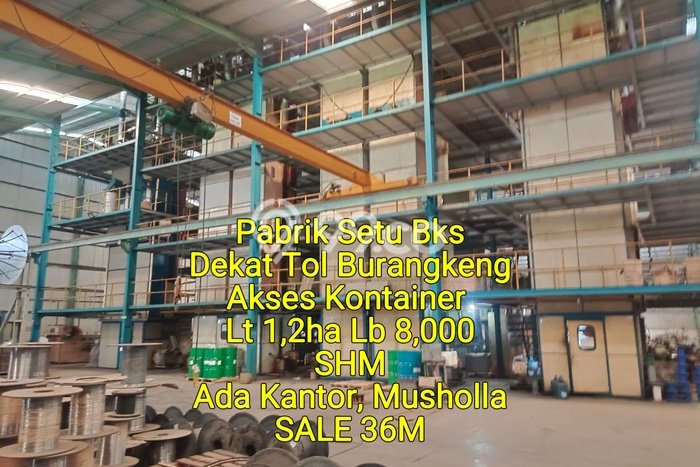 Pabrik Bagus LT 12000m2 LB 8000m2 Dijual di Setu Bekasi Pabrik Bagus LT 12000m2 LB 8000m2 Dijual di Setu Bekasi