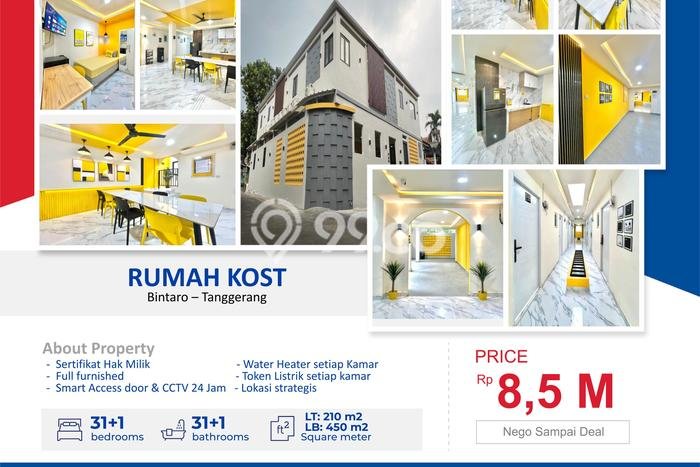 Kost Dijual Lokasi Strategis Bintaro Tangerang Selatan 31 Kamar Tidur Kost Dijual Lokasi Strategis Bintaro Tangerang Selatan 31 Kamar Tidur