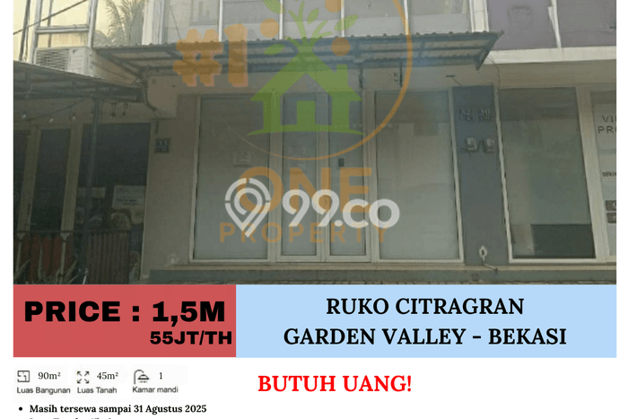 Unit Ruko Disewa Lokasi Jatisampurna, Bekasi Spesifikasi Luas Bangunan 90m2 Unit Ruko Disewa Lokasi Jatisampurna, Bekasi Spesifikasi Luas Bangunan 90m2