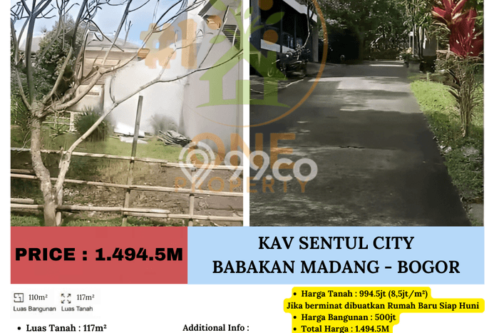 Tanah Kavling Dijual di Sentul City, Bogor dengan Luas Tanah 117m2 Tanah Kavling Dijual di Sentul City, Bogor dengan Luas Tanah 117m2