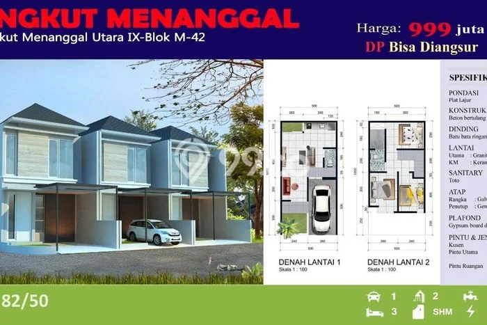 Rumah Modern Minimalis 3 KT Bisa Langsung Pindah di Rungkut Rumah Modern Minimalis 3 KT Bisa Langsung Pindah di Rungkut
