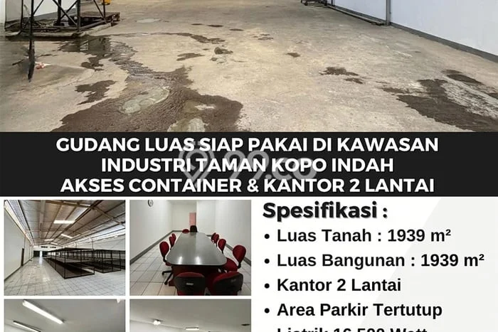 Unit Gudang Disewakan di Taman Kopo Indah di Area Ramai & Strategis Unit Gudang Disewakan di Taman Kopo Indah di Area Ramai & Strategis