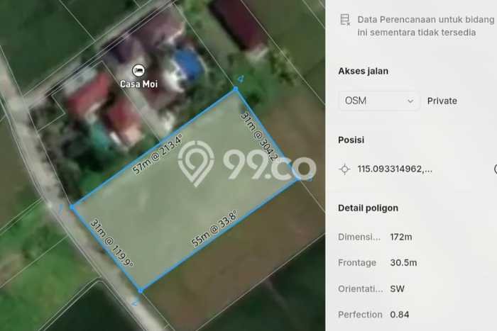Kavling Tanah untuk Dijual di Kedungu, Tabanan, Luas 1668m2 Kavling Tanah untuk Dijual di Kedungu, Tabanan, Luas 1668m2