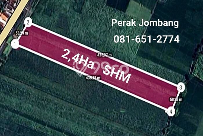 Tanah untuk Dijual Lokasi Perak, Jombang Luas 24000m2 SHM Tanah untuk Dijual Lokasi Perak, Jombang Luas 24000m2 SHM