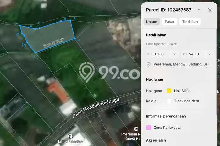 Kavling Tanah untuk Dijual di Pererenan, Badung, Luas 1470m2 Kavling Tanah untuk Dijual di Pererenan, Badung, Luas 1470m2