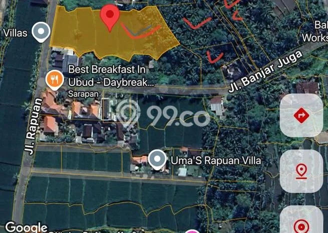 Untuk Disewa Tanah di Ubud Luas 68m2 SHM Untuk Disewa Tanah di Ubud Luas 68m2 SHM