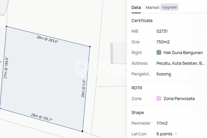 Tanah Dijual Lokasi Strategis di Badung dengan Luas 1500m2 Tanah Dijual Lokasi Strategis di Badung dengan Luas 1500m2