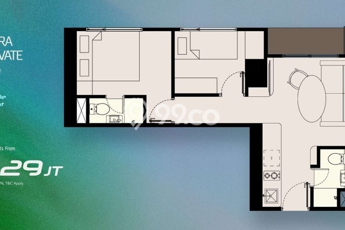 Hunian Apartemen Bagus di Karawaci 2 Kamar Tidur Hunian Apartemen Bagus di Karawaci 2 Kamar Tidur