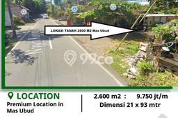 Lahan untuk Dijual di Ubud Gianyar Luas 2600m2 Lahan untuk Dijual di Ubud Gianyar Luas 2600m2