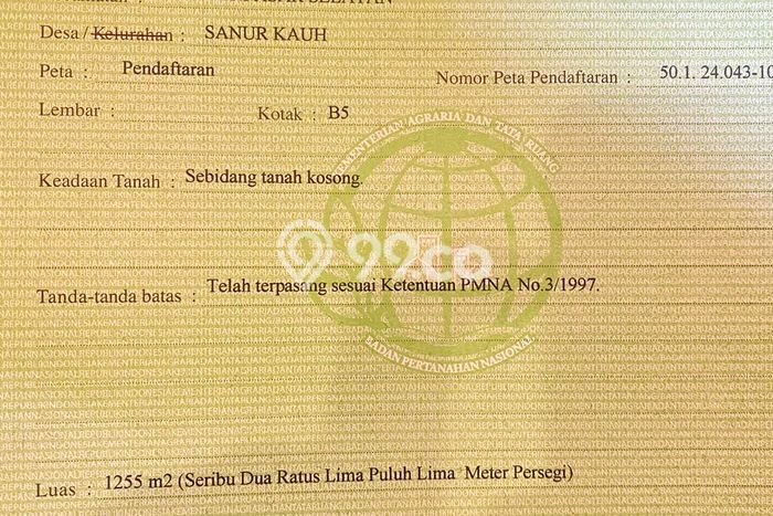 Untuk Disewa Tanah di Sanur Denpasar Seluas 1250m2 Untuk Disewa Tanah di Sanur Denpasar Seluas 1250m2