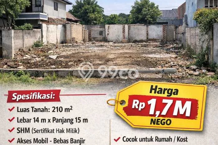 Lahan Dijual Lokasi Strategis di Jakarta Timur dengan Luas 210m2 Lahan Dijual Lokasi Strategis di Jakarta Timur dengan Luas 210m2