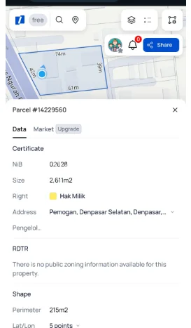 Lahan untuk Disewa di Denpasar Luas 4600m2 Lahan untuk Disewa di Denpasar Luas 4600m2