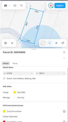 Tanah di Kuta Selatan, Badung Luas 590m2 Dijual Segera Tanah di Kuta Selatan, Badung Luas 590m2 Dijual Segera