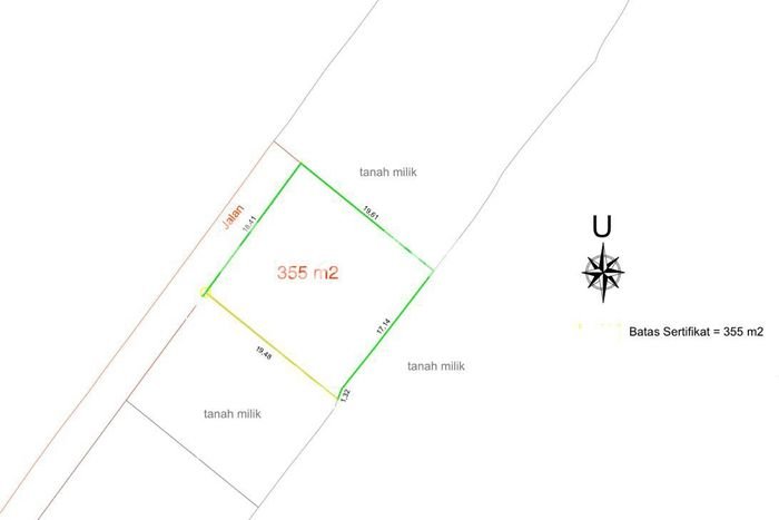 Dijual Tanah Lokasi Kedungu, Tabanan Seluas 355m2 Dijual Tanah Lokasi Kedungu, Tabanan Seluas 355m2