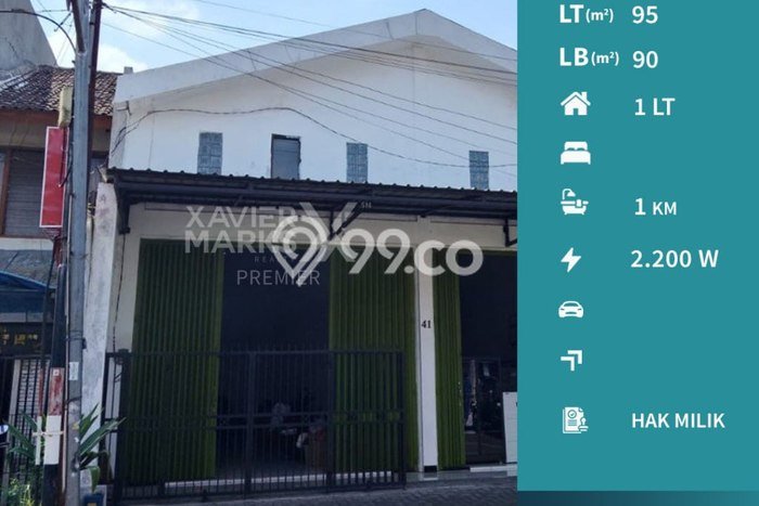 Ruko untuk disewa di Klojen punya LT 95m2 & LB 90m2 harga sewa kompetitif Ruko untuk disewa di Klojen punya LT 95m2 & LB 90m2 harga sewa kompetitif