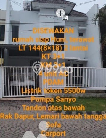 Disewakan! Rumah 4 Kamar Tidur &
4 Kamar Mandi di Pondok Tjandra, Sidoarjo Disewakan! Rumah 4 Kamar Tidur &
4 Kamar Mandi di Pondok Tjandra, Sidoarjo