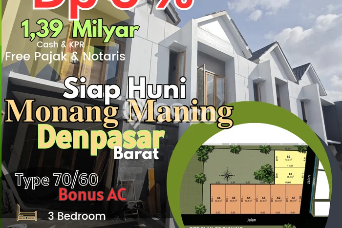 Rumah 3 KT 2 KM Newly Renovated di Pemecutan, Dekat Supermarket, Denpasar Rumah 3 KT 2 KM Newly Renovated di Pemecutan, Dekat Supermarket, Denpasar