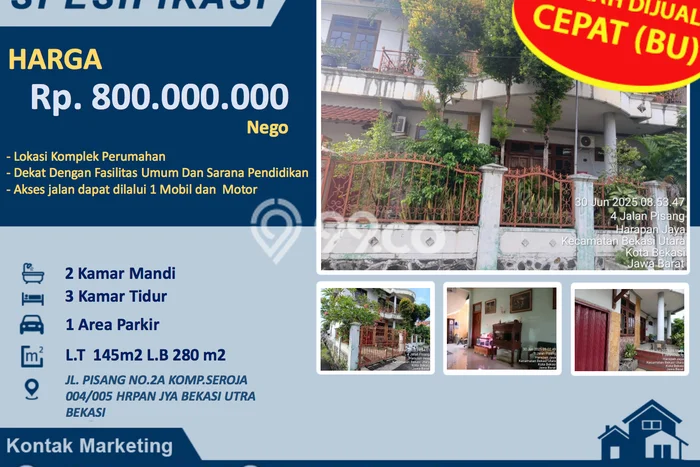 Hunian Cantik Minimalis Lb 280m2 di Bekasi Utara, Bekasi Hunian Cantik Minimalis Lb 280m2 di Bekasi Utara, Bekasi
