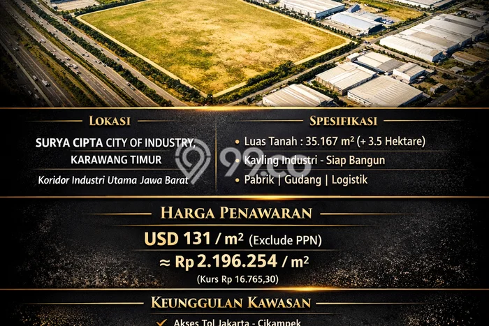 Lahan Kosong Dijual di Karawang dengan Area 35187m2 Lahan Kosong Dijual di Karawang dengan Area 35187m2