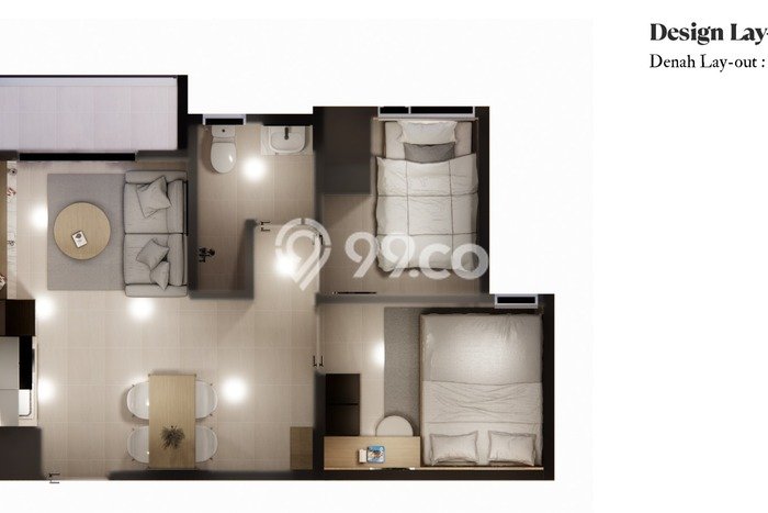 Apartemen Minimalis untuk Disewa, 2 Kamar di Bekasi Apartemen Minimalis untuk Disewa, 2 Kamar di Bekasi