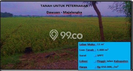 For Sale Tanah Kawasan Dawuan, Luas 1000m², Lokasi Potensial For Sale Tanah Kawasan Dawuan, Luas 1000m², Lokasi Potensial