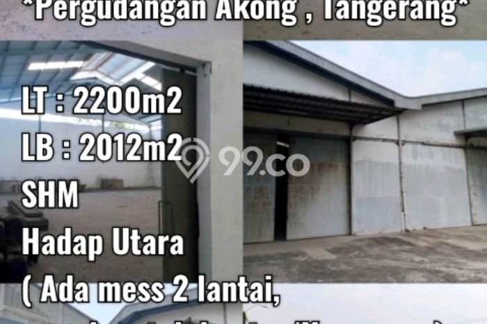 Untuk Dijual Gudang di Mauk Tangerang LT 2200m2 / LB 2000m2 Untuk Dijual Gudang di Mauk Tangerang LT 2200m2 / LB 2000m2