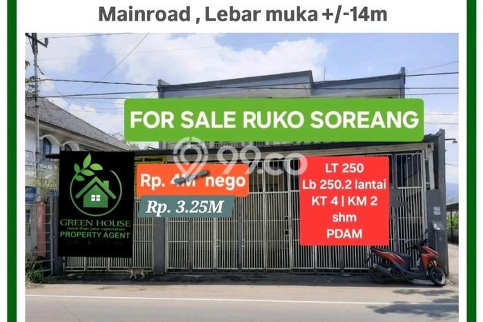 FOR SALE! Ruko di Soreang Bandung, LT 250m2, LB 250m2 FOR SALE! Ruko di Soreang Bandung, LT 250m2, LB 250m2